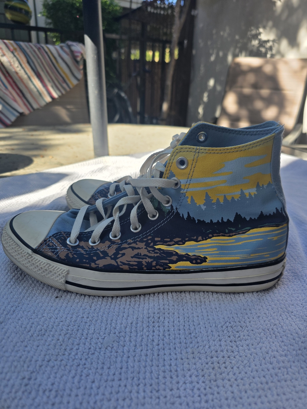 Converse High Top Sneakers with The Great Outdoors Seasalt Blue. - Picture 4 of 9